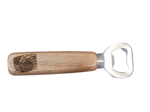 Engraved Stainless Steel Wooden Handle Bottle Opener