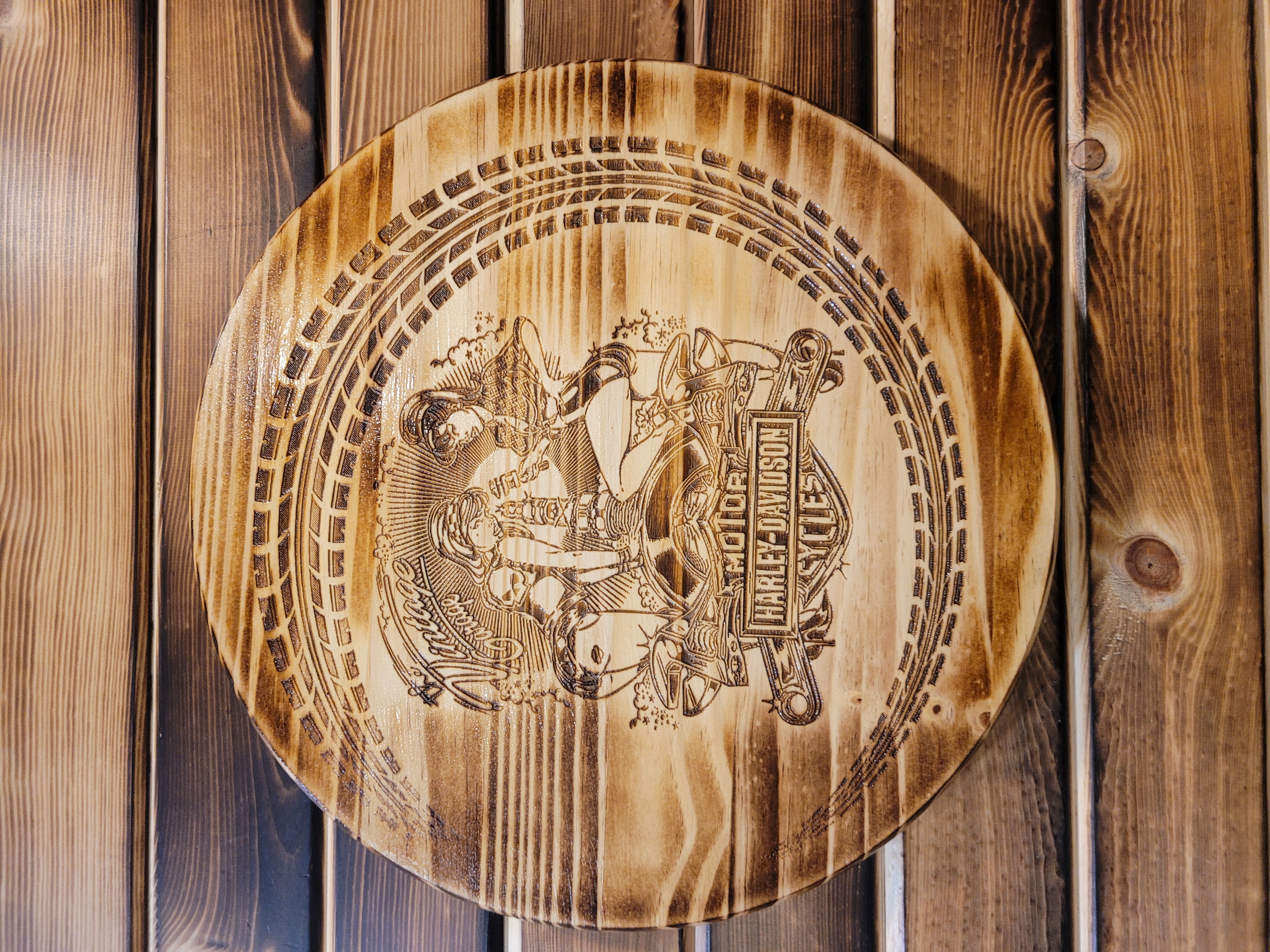 12" Wood Barrel Tops - Motorcycles