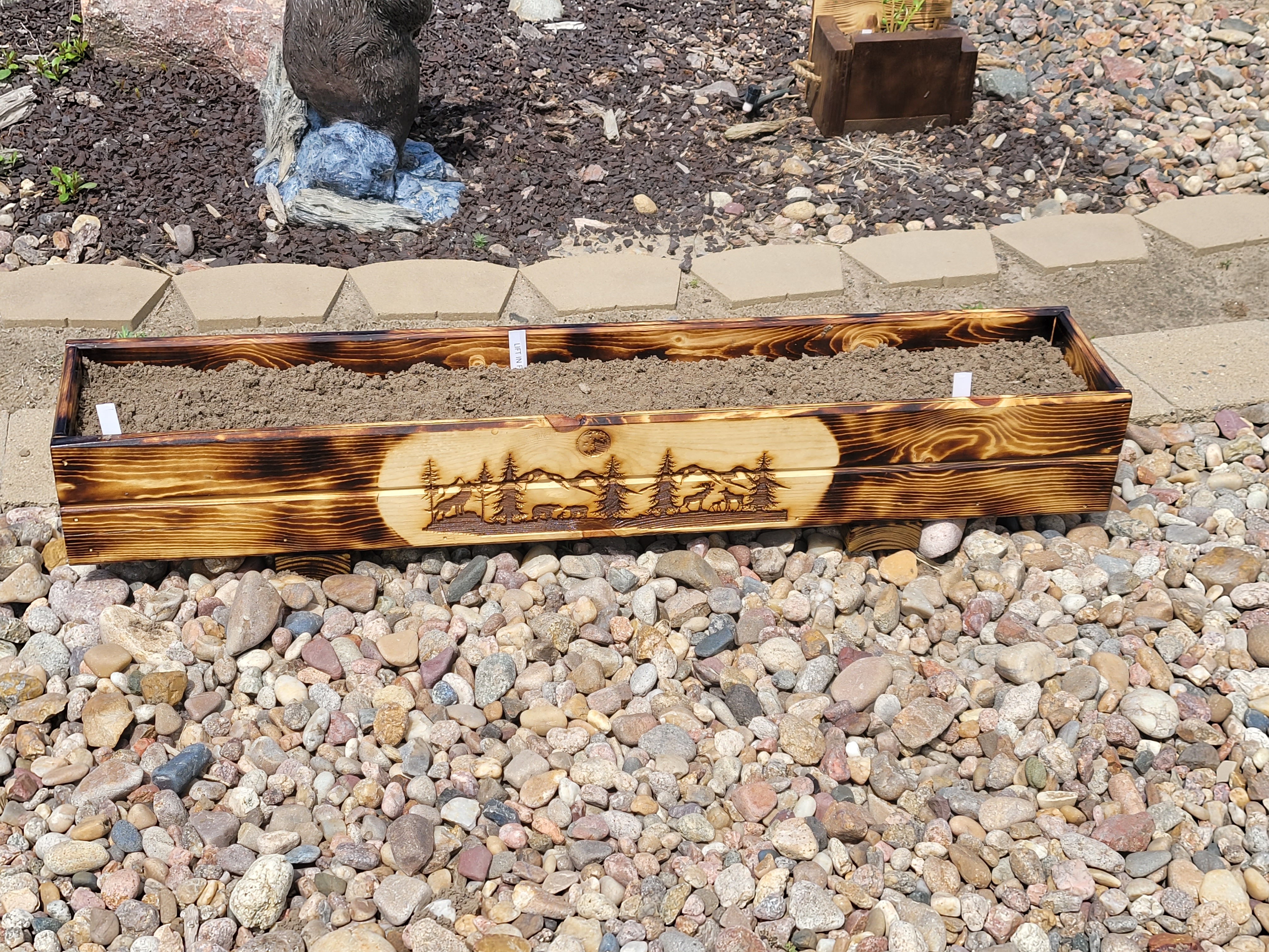 Engraved Wood Planters