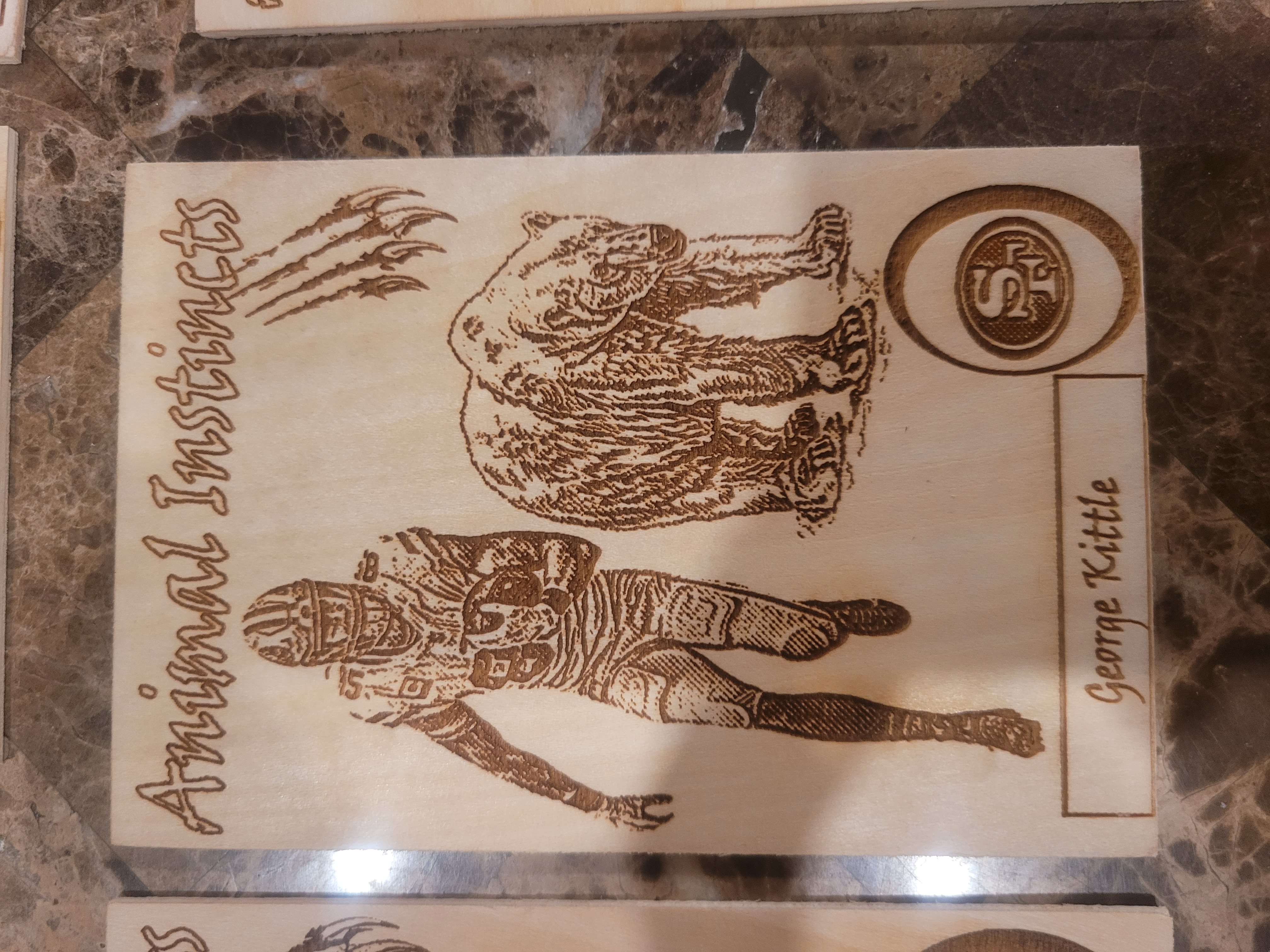 Engraved Oversized Wood Trading Cards – NFL Animal Instincts Series (NFC Players)