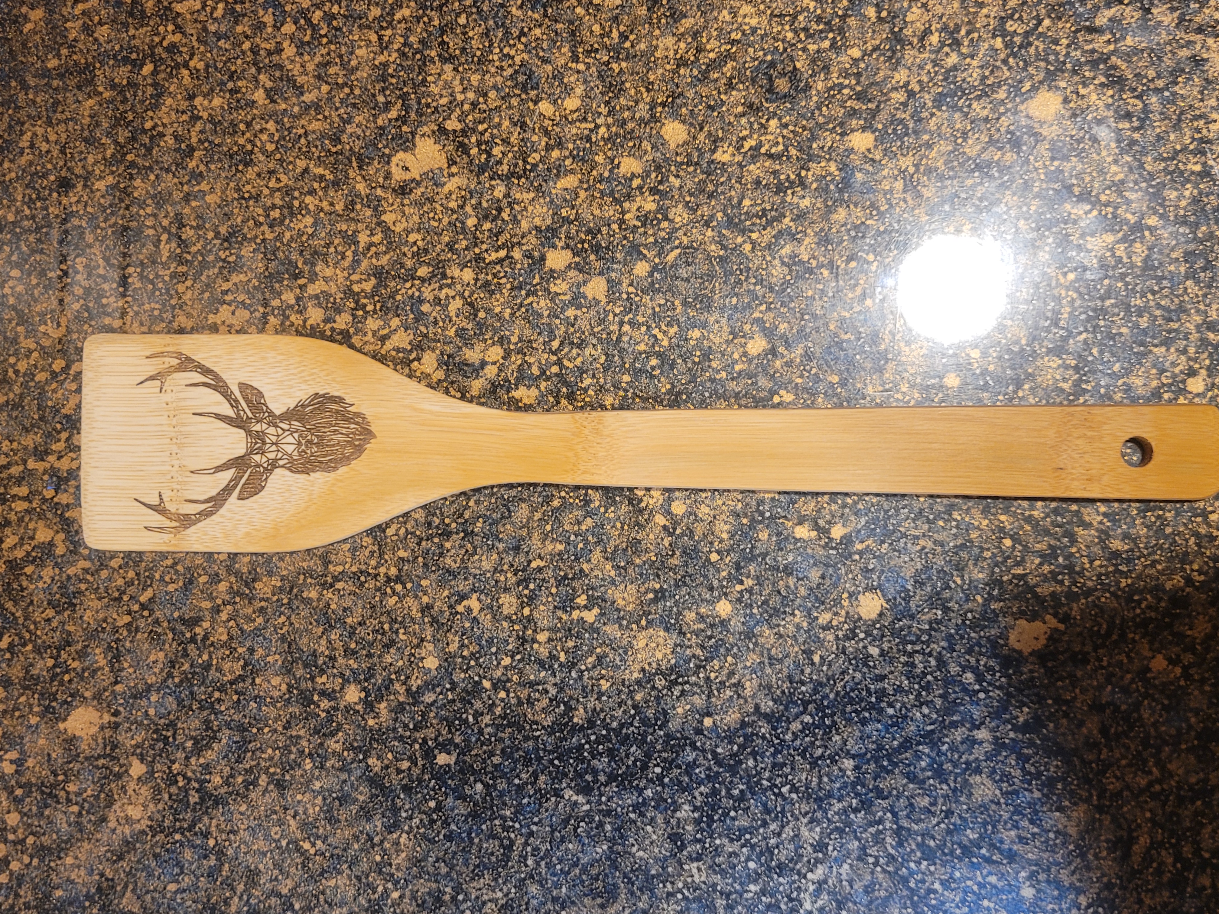 Engraved Wooden Cooking Spatula