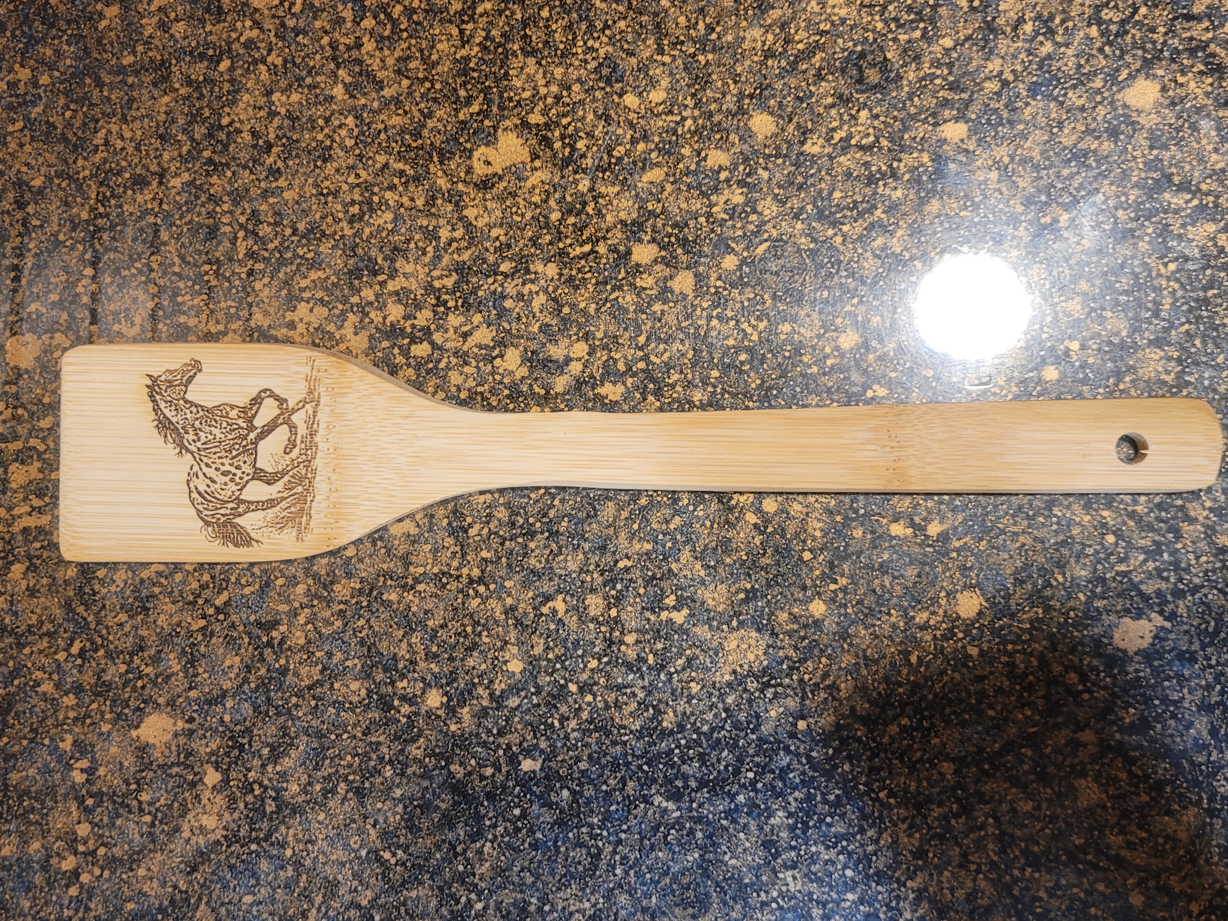 Engraved Wooden Cooking Spatula