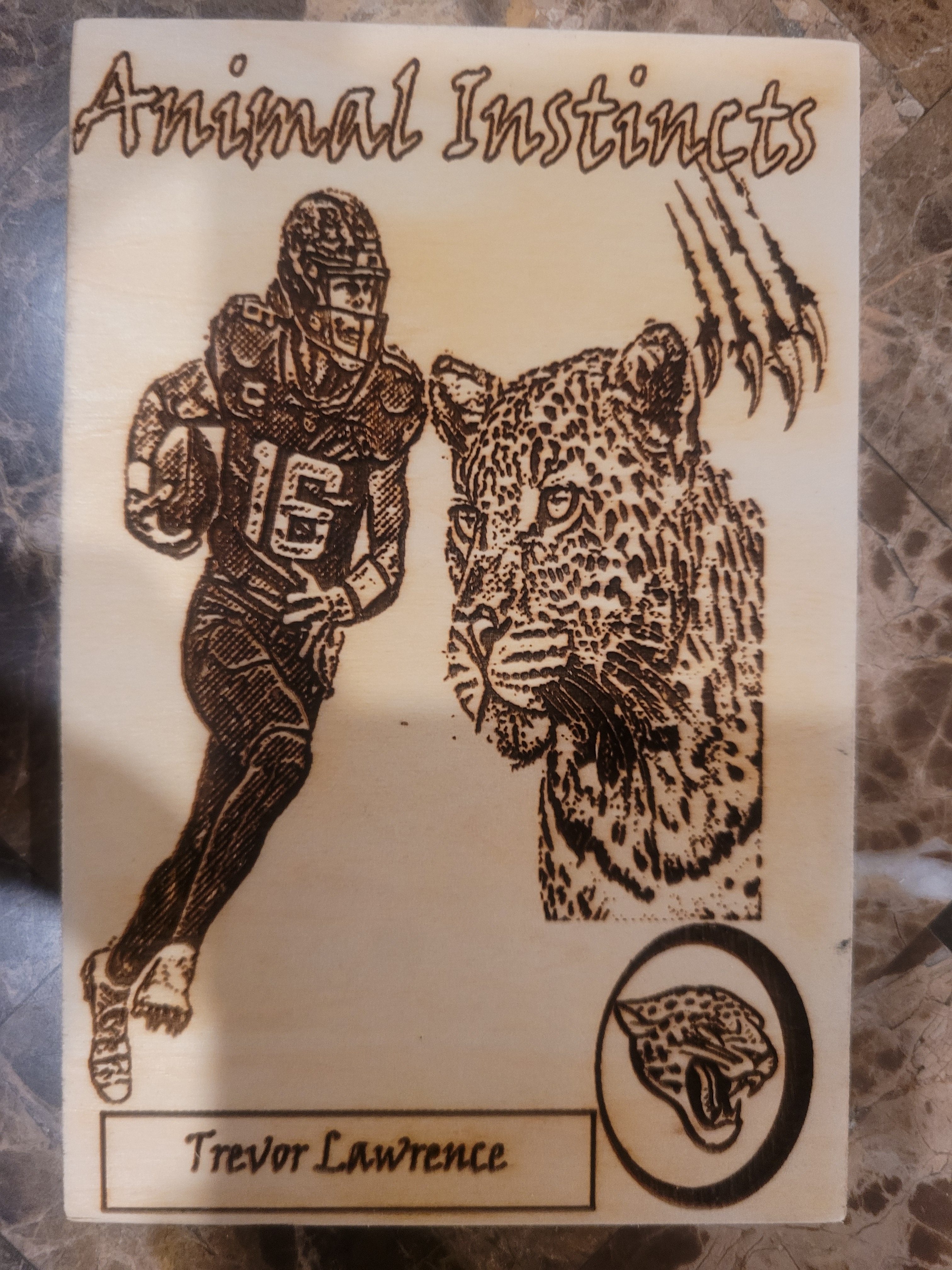 Engraved Oversized Wood Trading Cards – NFL Animal Instincts Series (AFC Players)
