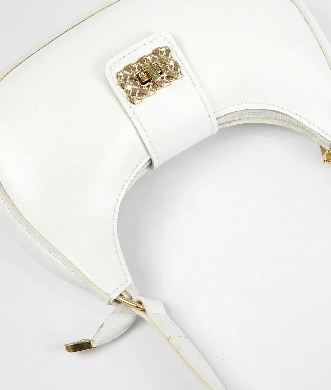 White leather shoulder bag