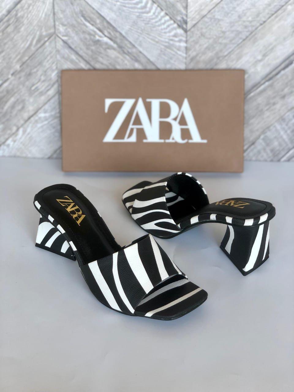 ZARA Zebra Print Heeled Sandals