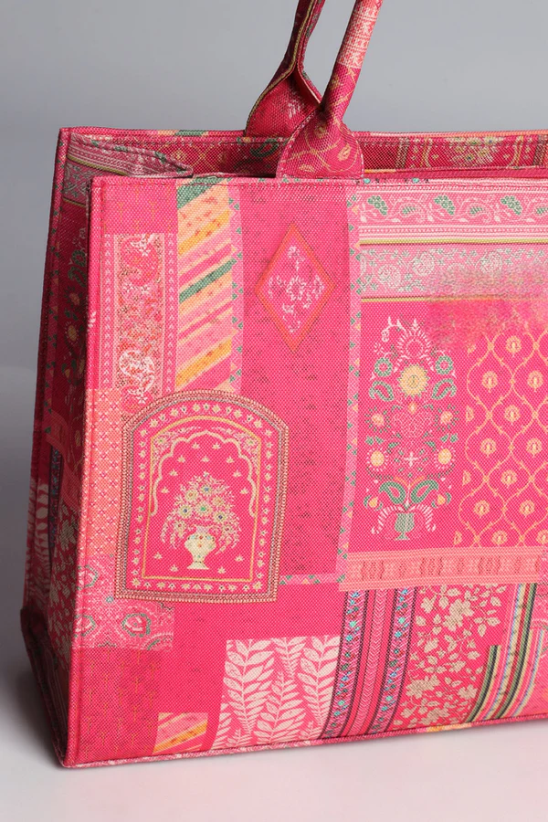 Pink Patchwork Tote Bag