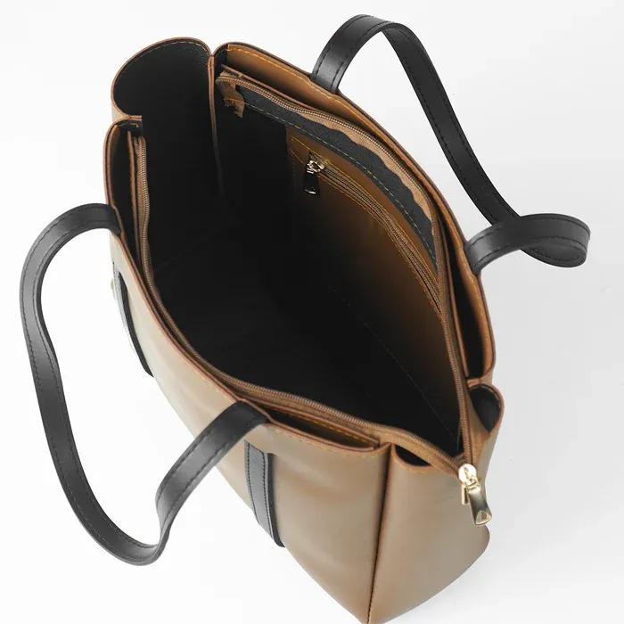 Elegant Brown Leather Tote Bag