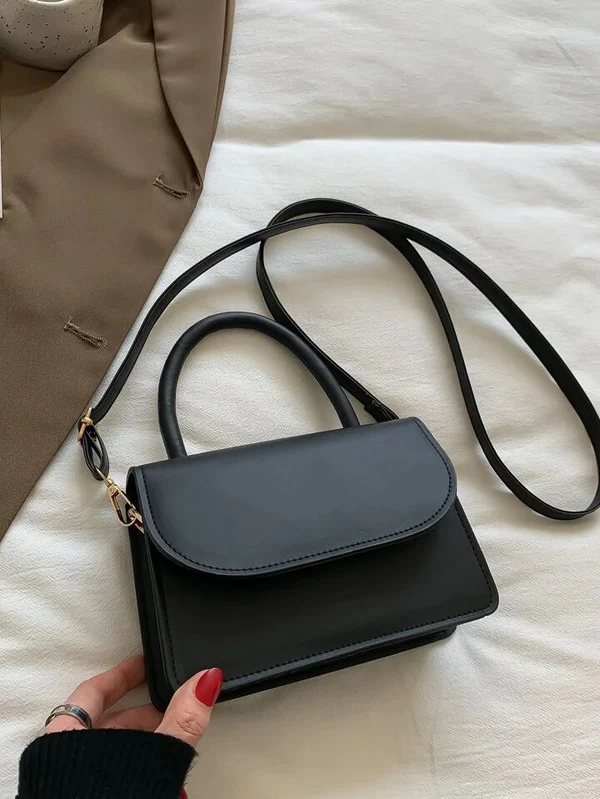 Black Leather Crossbody Handbag