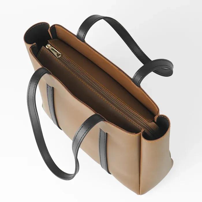 Elegant Brown Leather Tote Bag