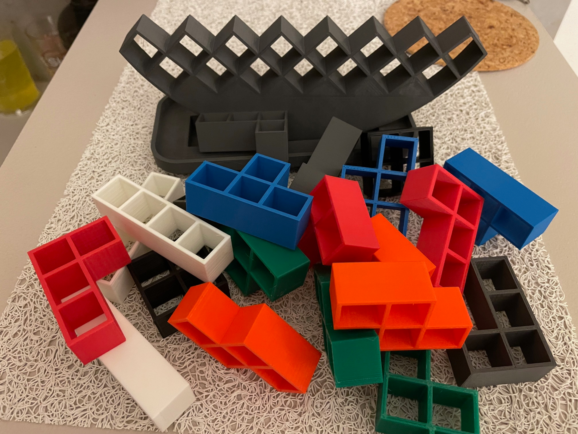 Tetris-Shaped Modular Organizer Set