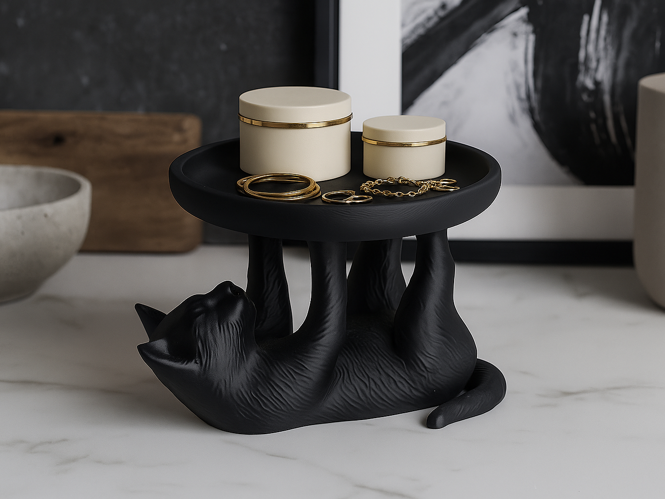Black Cat Jewelry and Trinket Tray