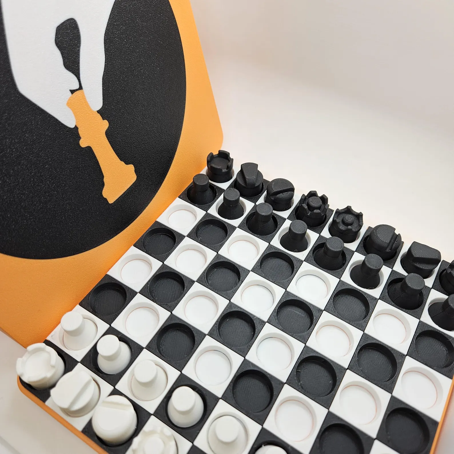 Portable Chess Set with Locking Pieces