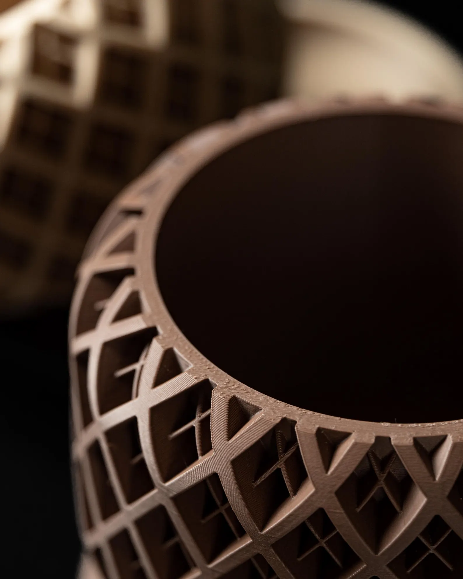 Modern geometric wooden planter