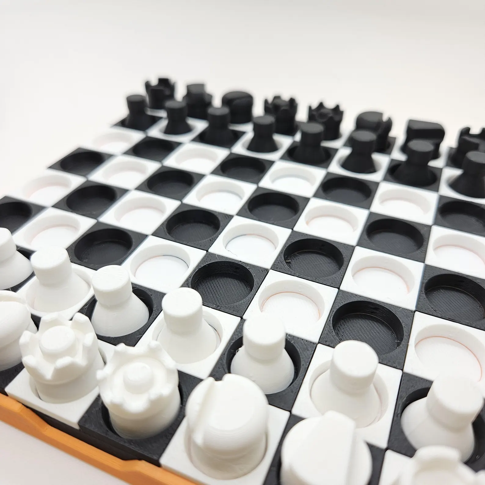 Portable Chess Set with Locking Pieces