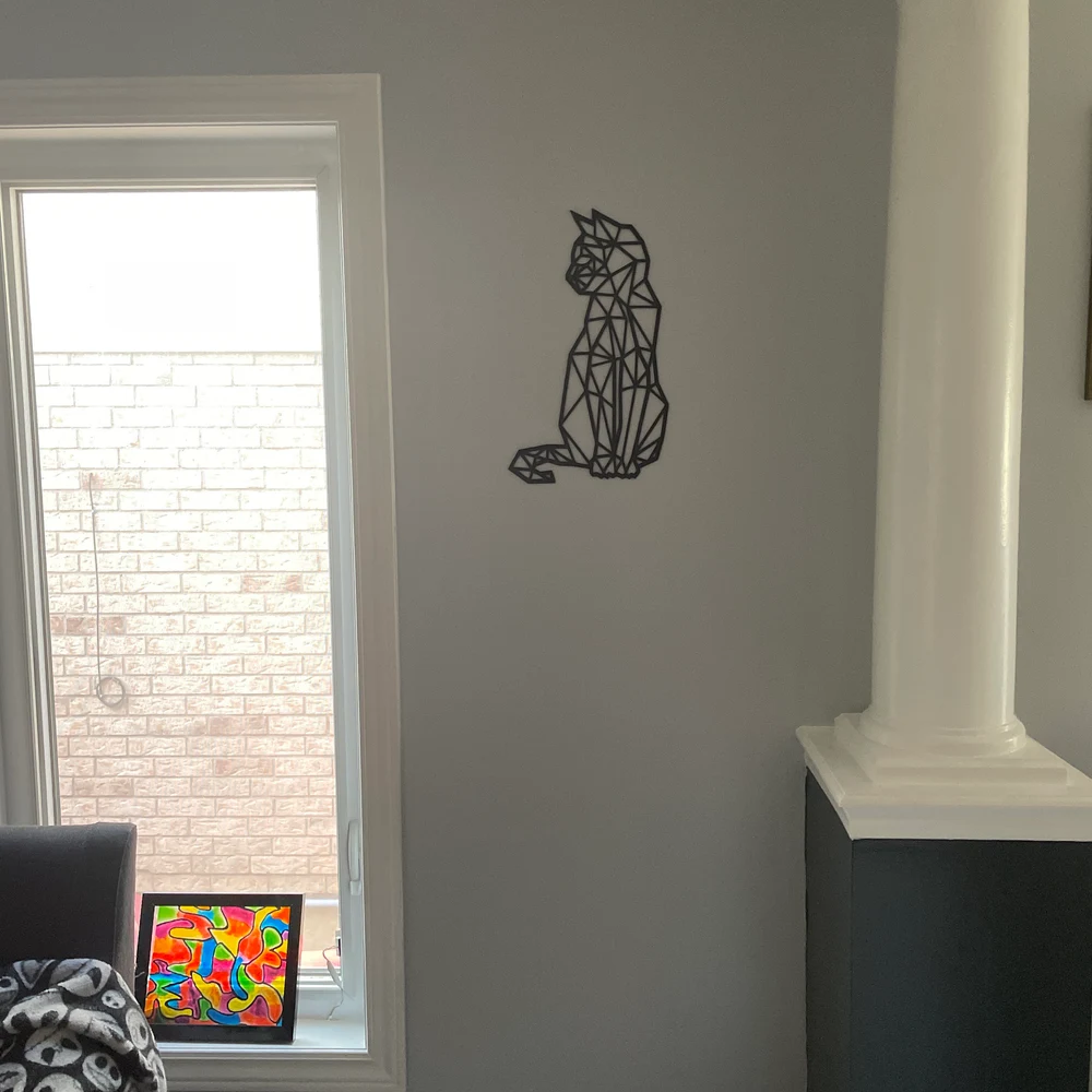 Cat Wall Art, Wall Decor Geometric Animal Figure, 3D Minimalist Wall Hanging