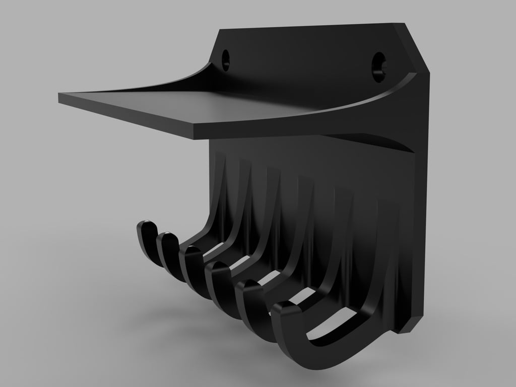 Wall-mounted key holder with shelf