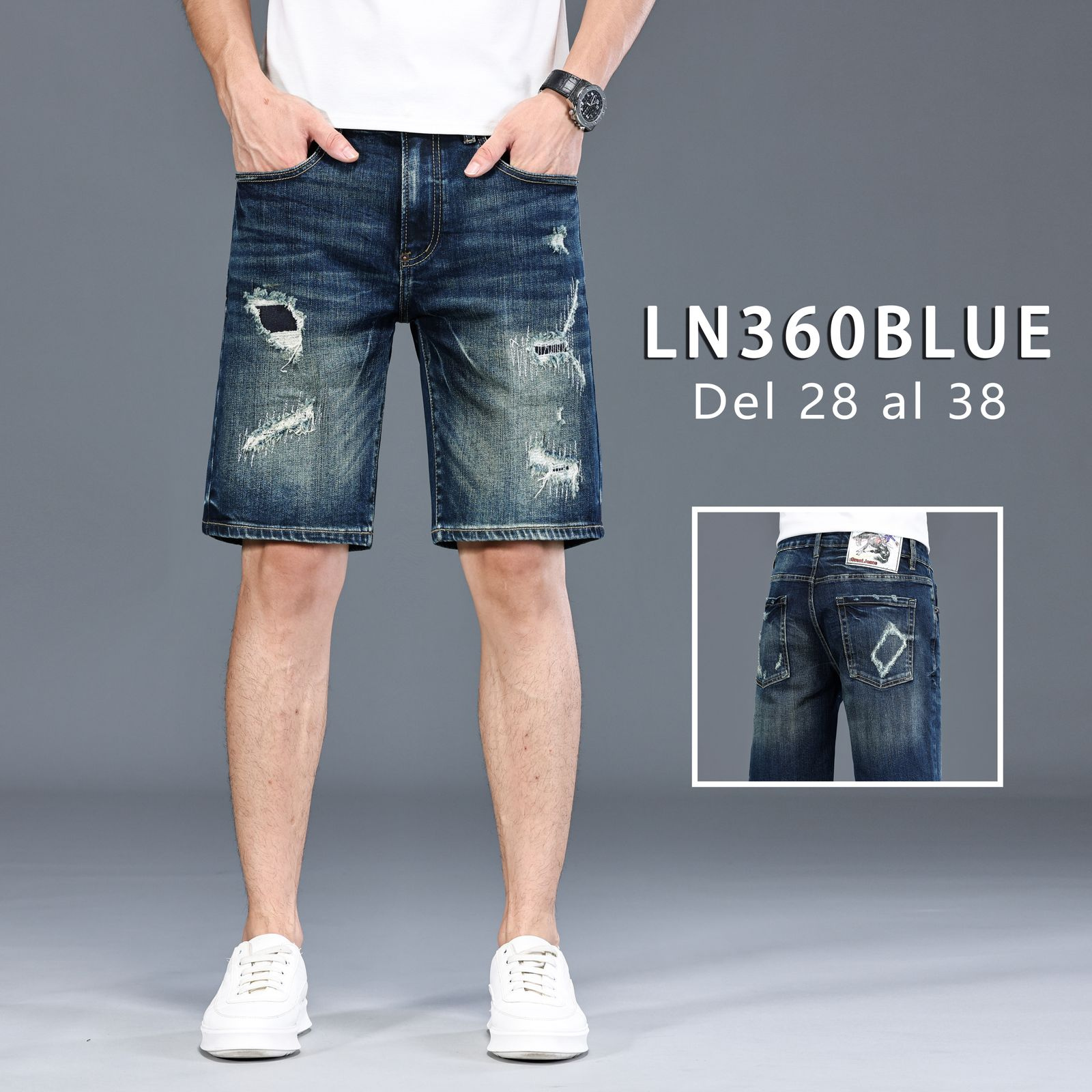 Shorts Mezclilla LN360BLUE