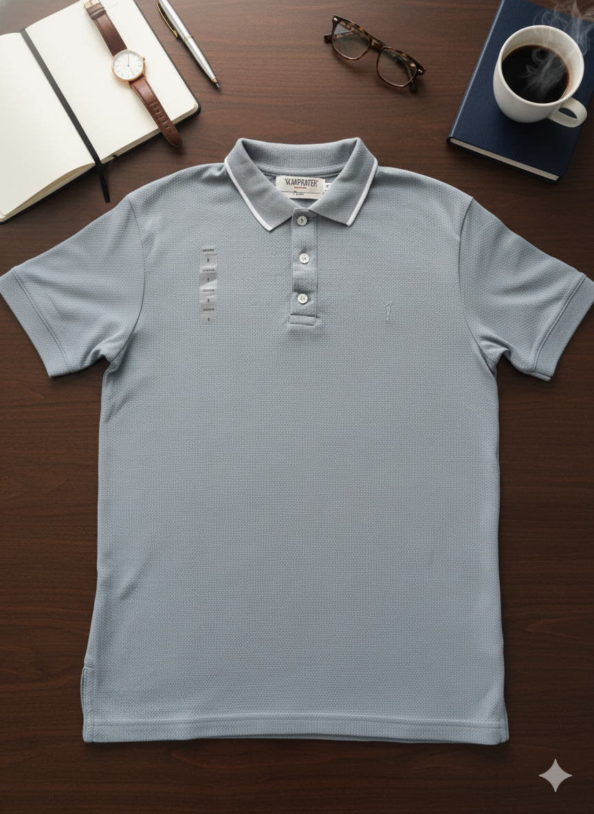 Camisa Polo Hexa. color Gris