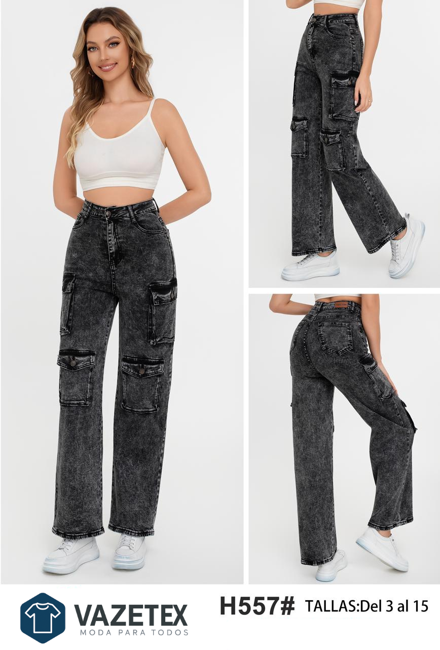 Pantalón cargo dama negro