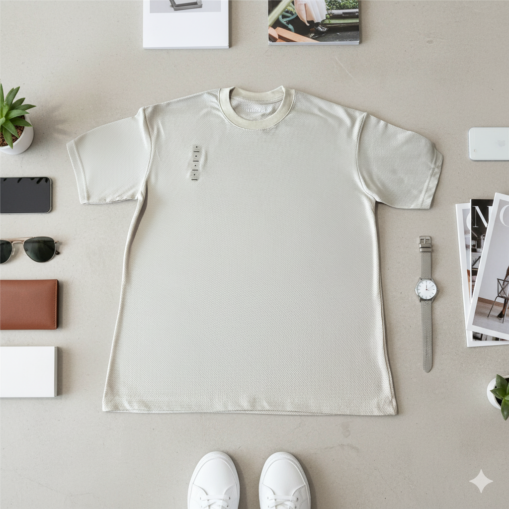 Playera Oversize textura color Arena