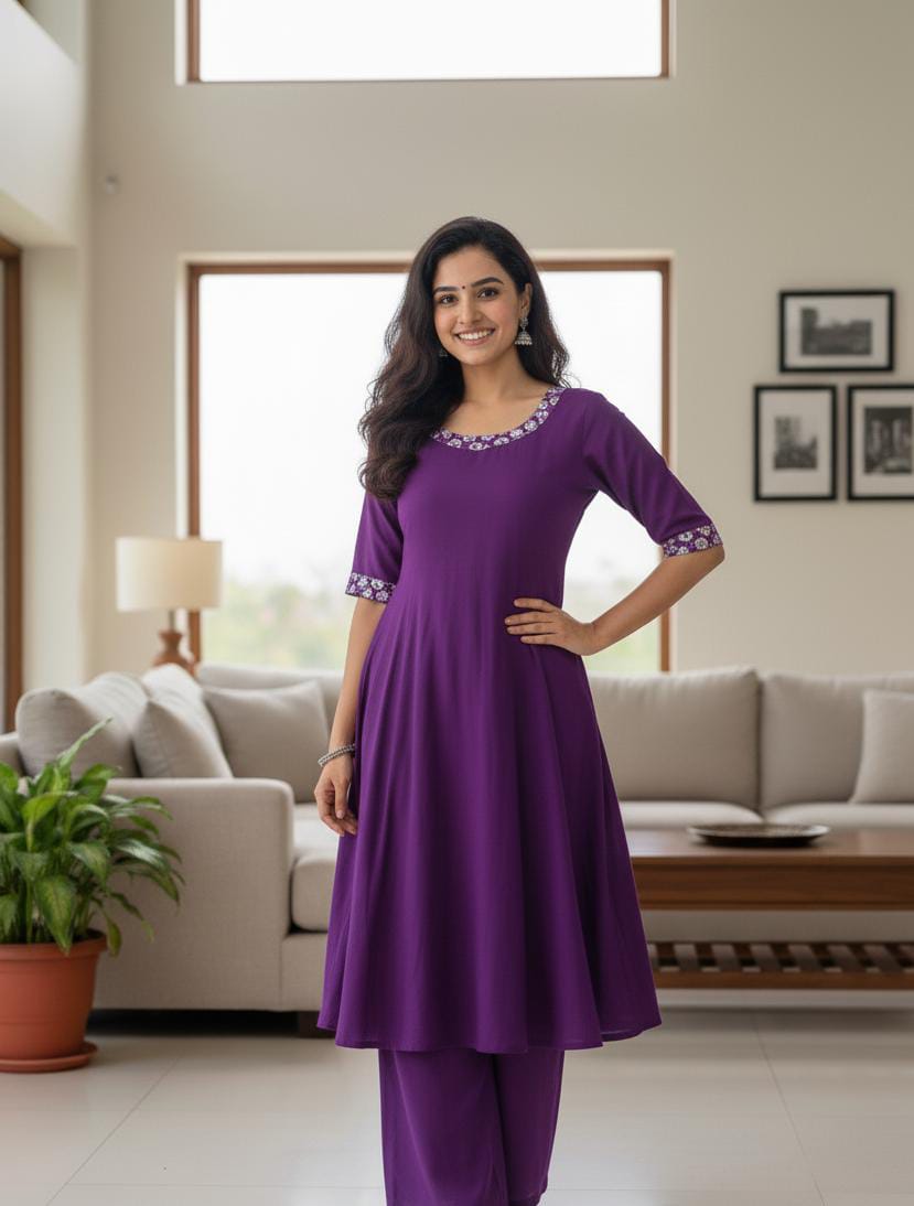 Elegant Purple Kurta Set