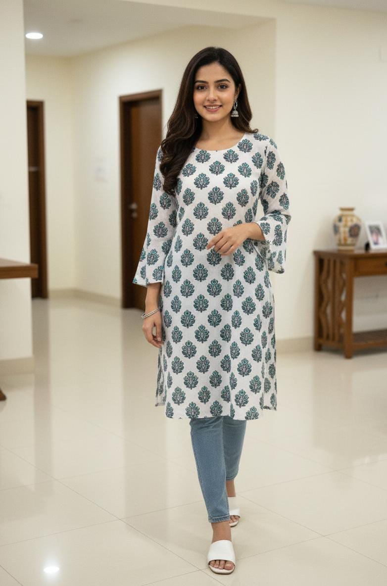 Printed cotton kurti