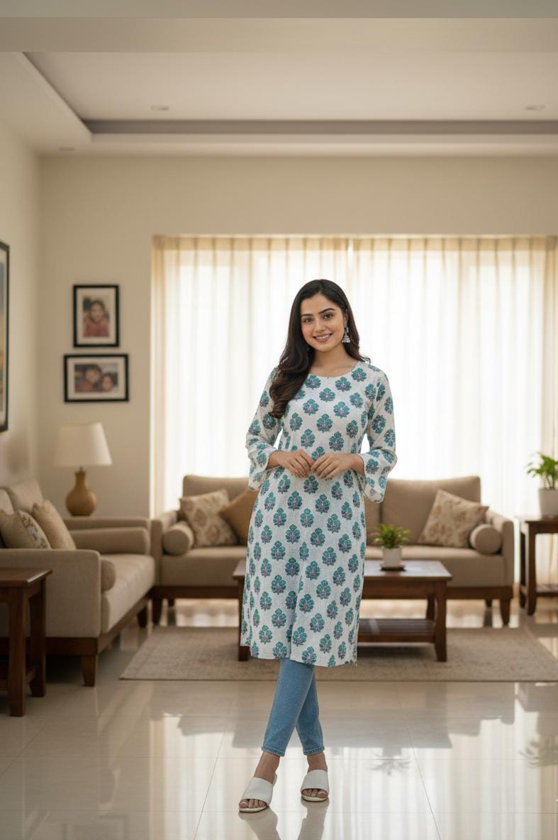 Printed cotton kurti