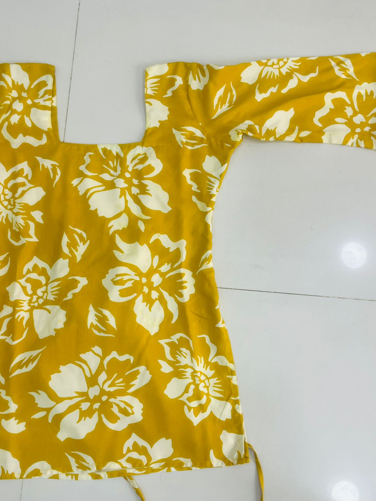 Yellow short kurti for girls