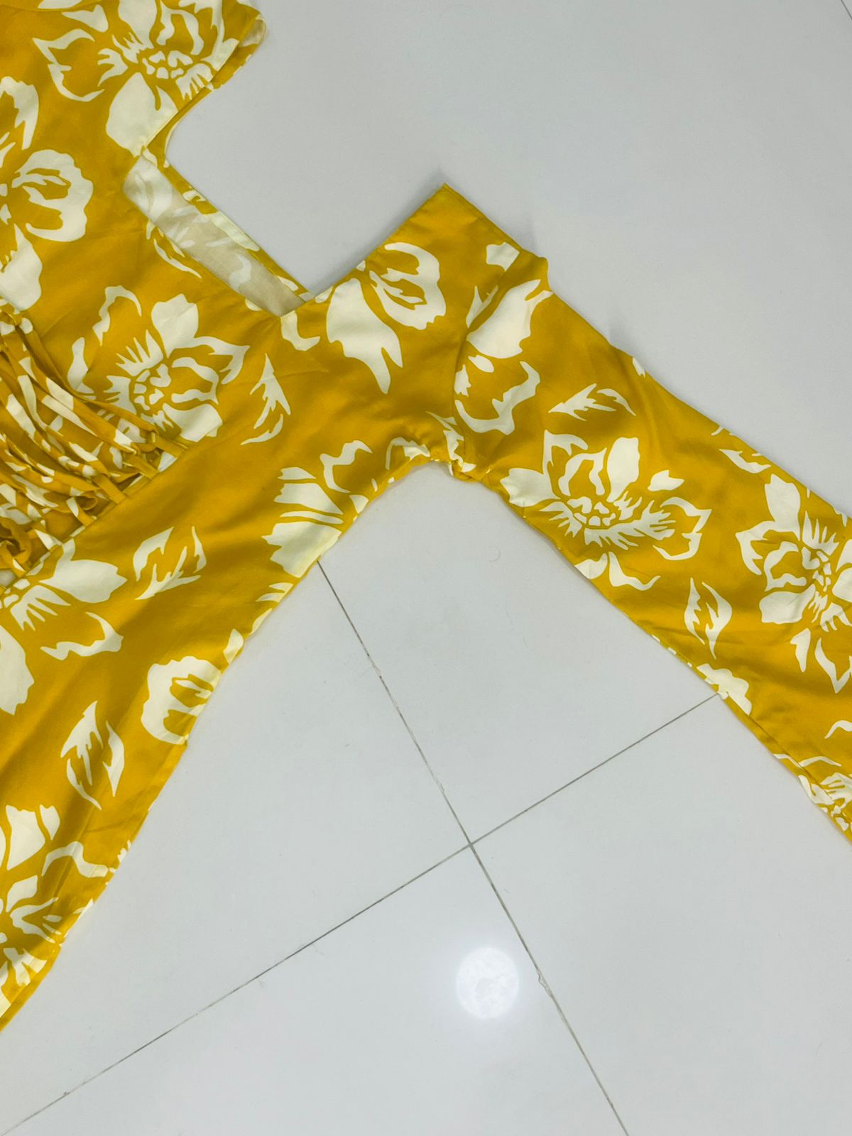 Yellow short kurti for girls