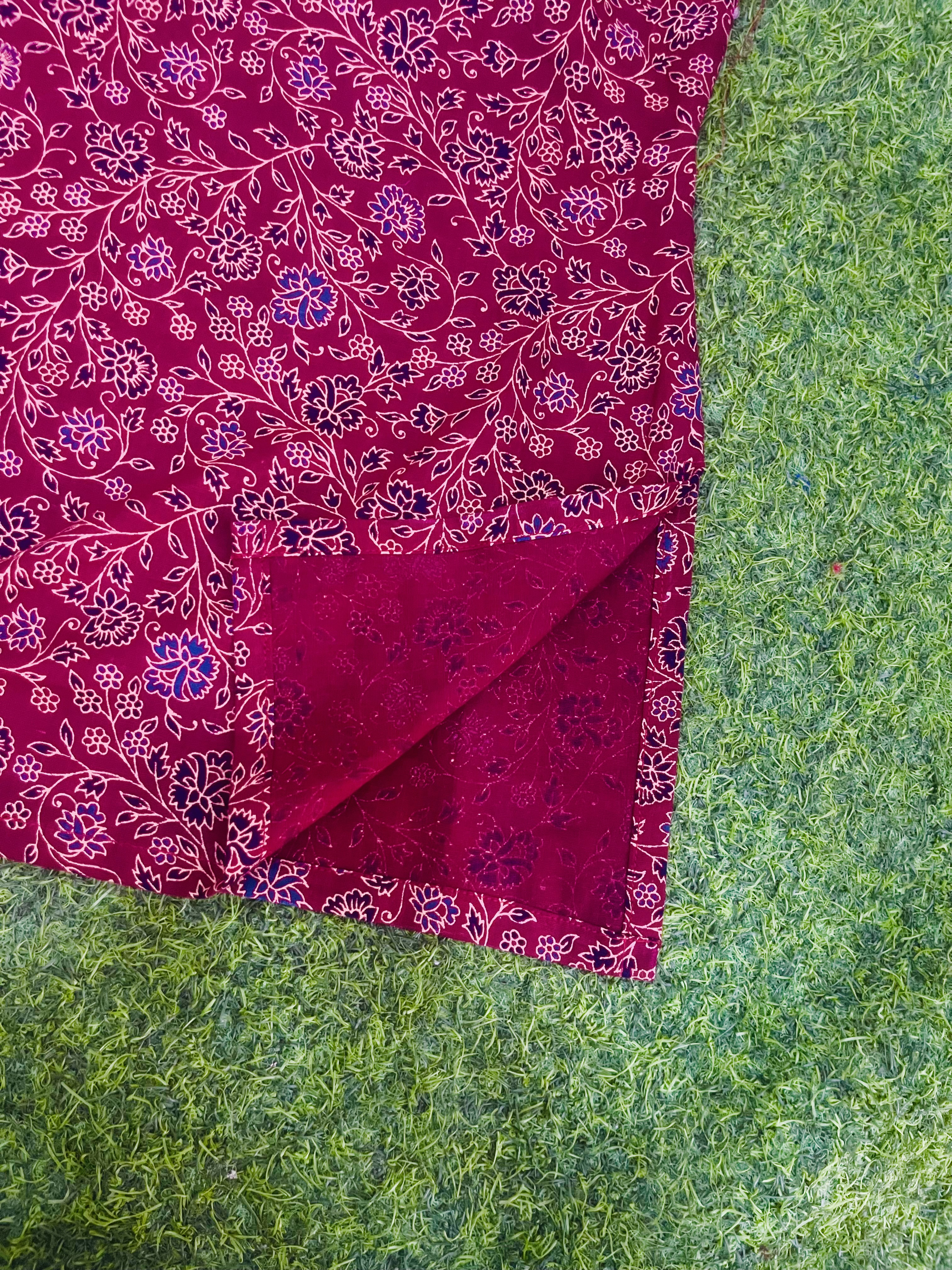 Red Floral Sleeveless kurti for women