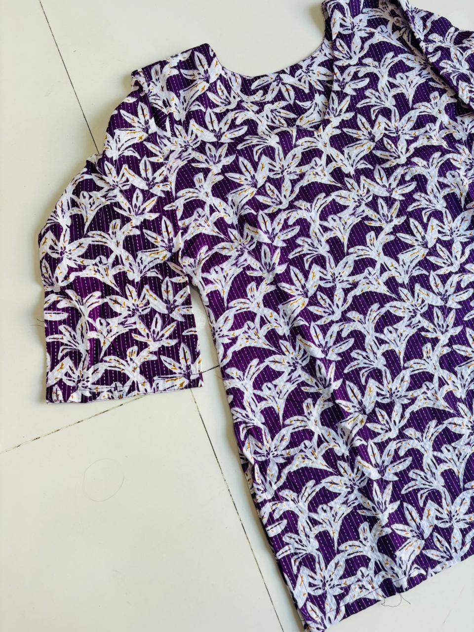 Floral Print Cotton Kurti