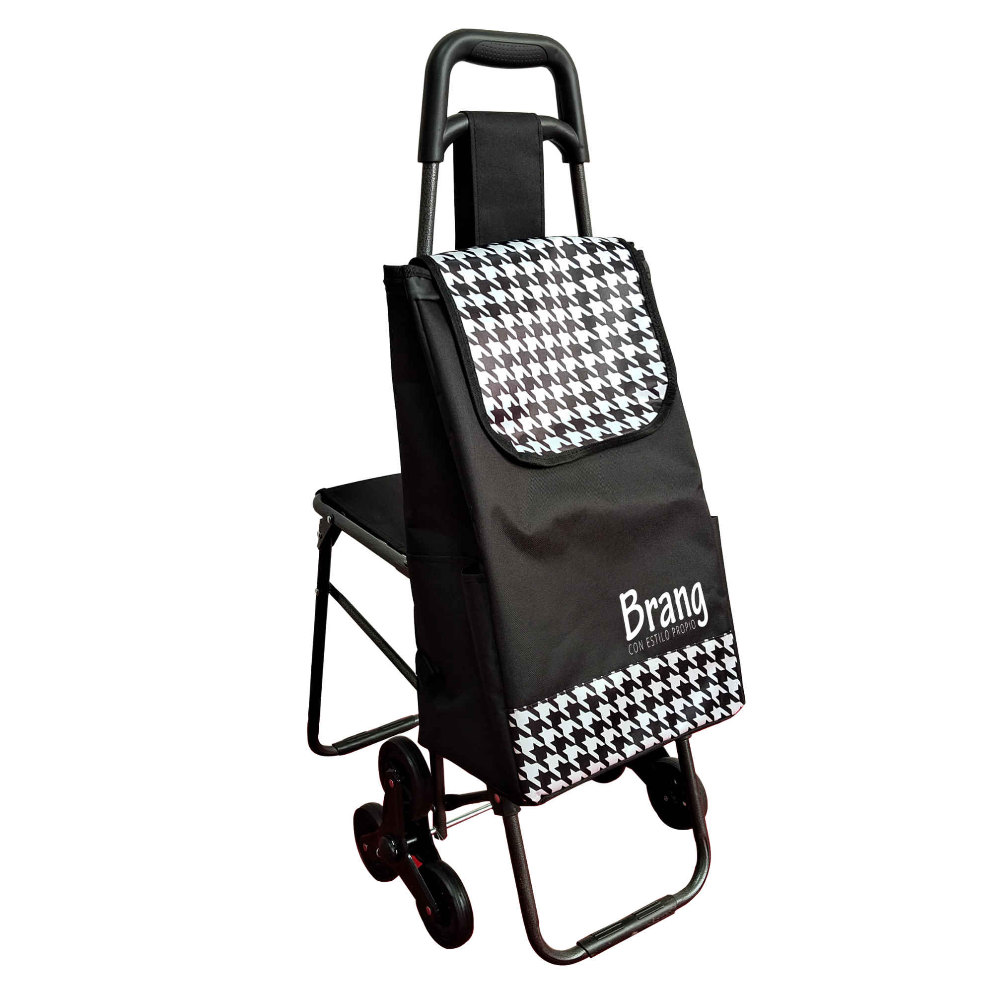 Carro de mandado para compras con silla Negro