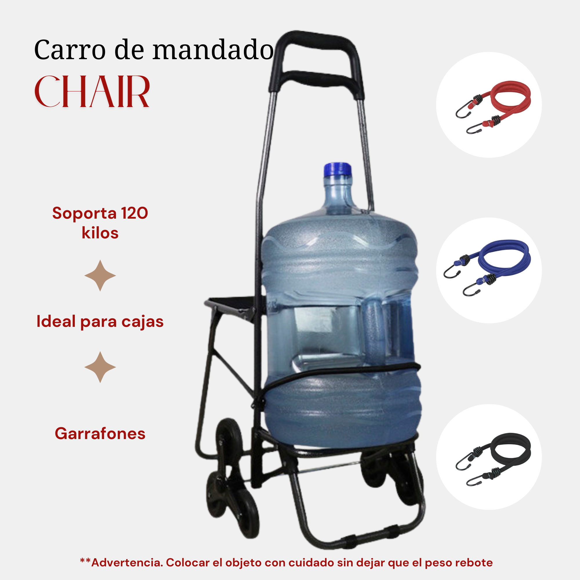 Carro de mandado para compras con silla Negro