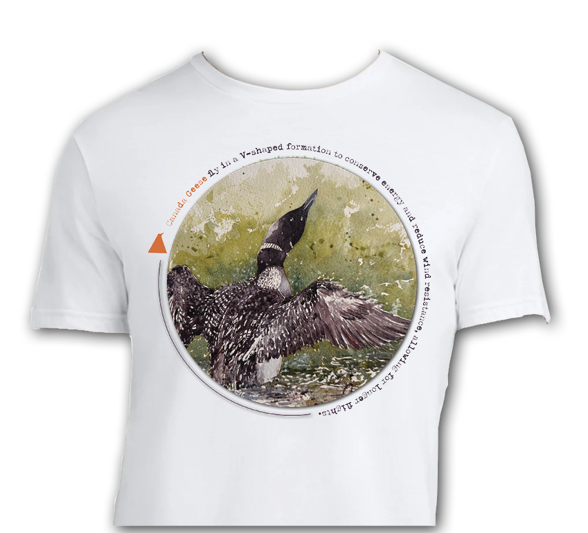 Canada Geese Watercolor Art Print White T-Shirt