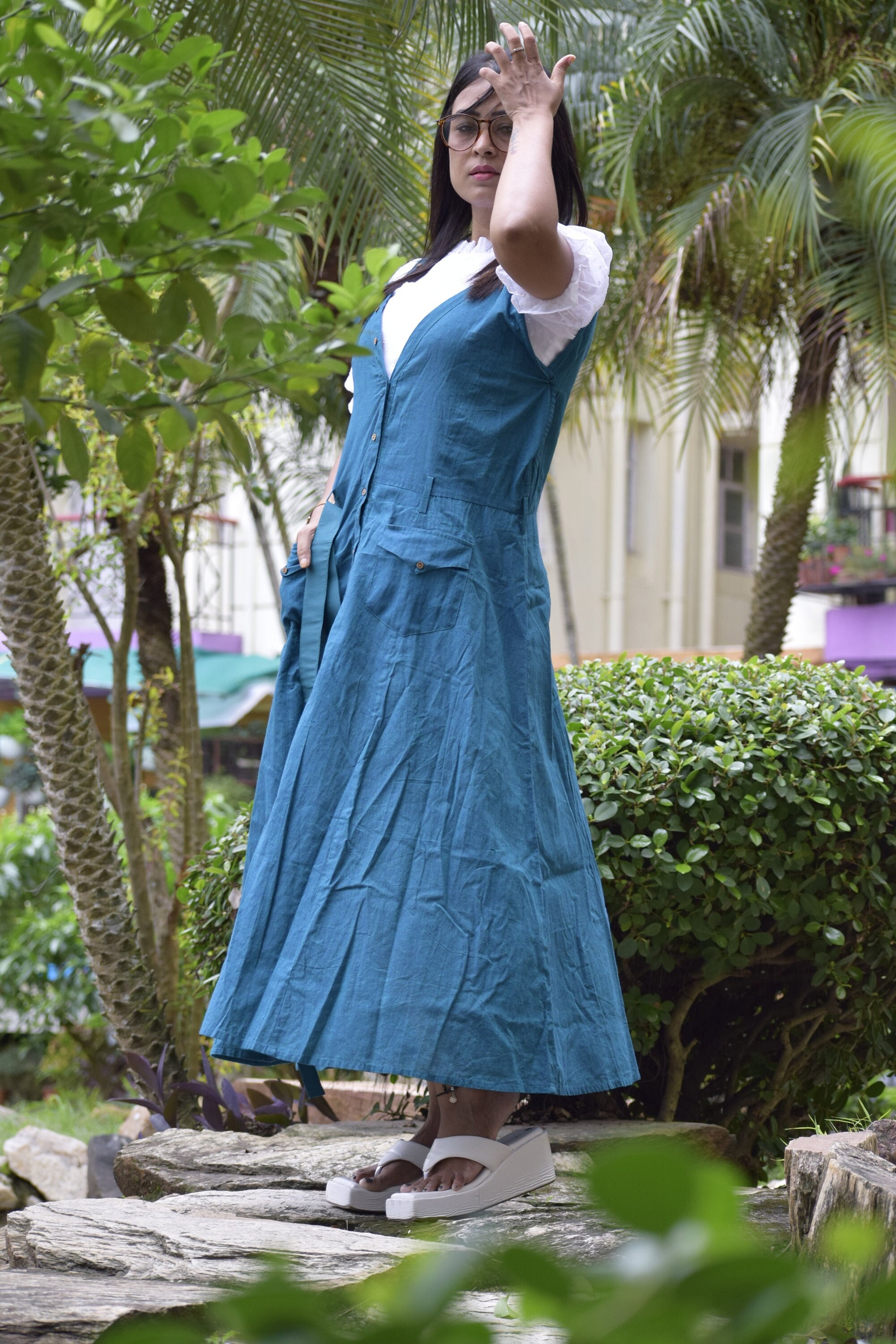 VALENTINE FLAME II Indo Western Flared  Cotton  Casual Wear / Summer Dress / Party Wear for celebrating Occasion with family and Friends