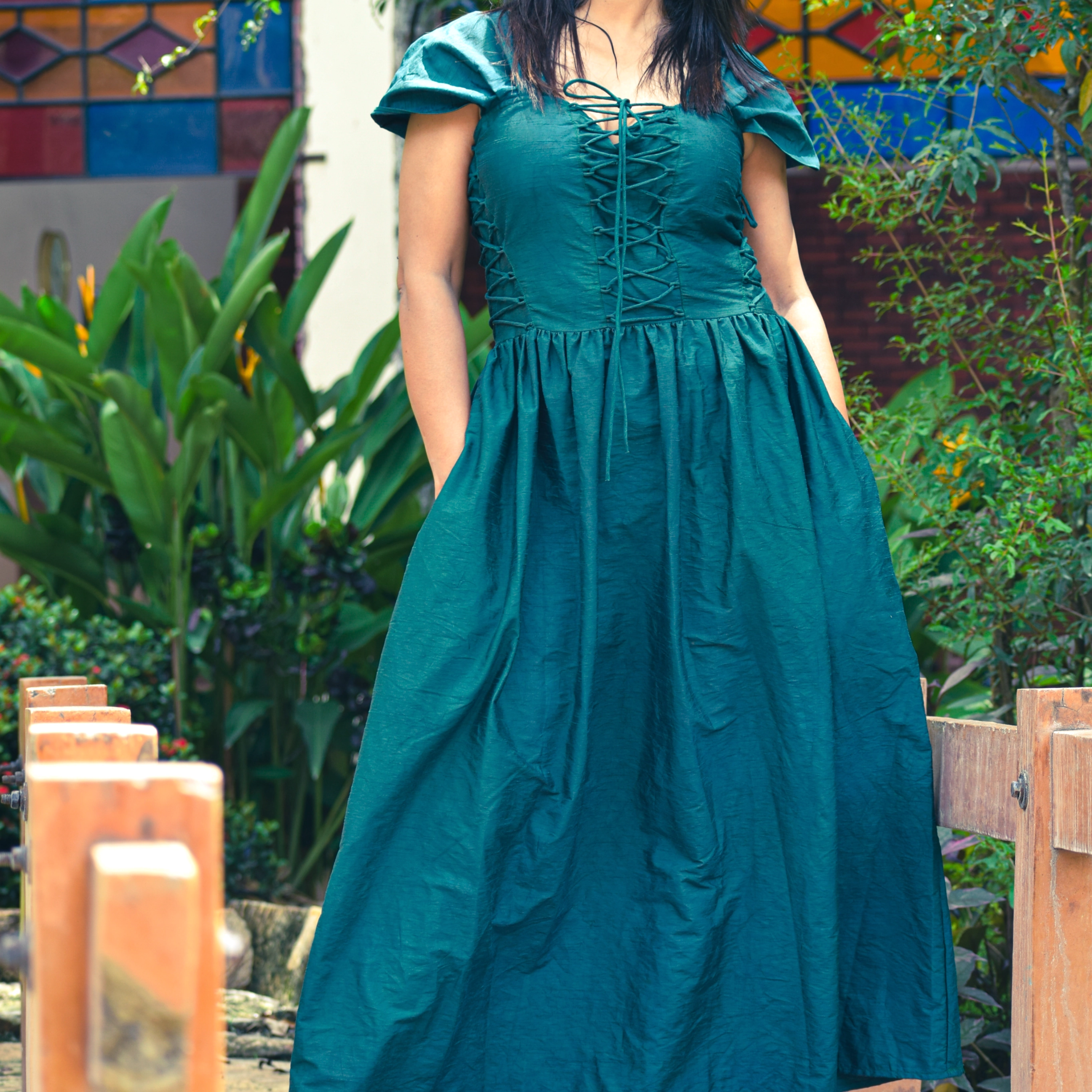 RAPUNZEL'S QUEST ll ~ Front & Side Lace Up Corset Style Vintage theme  Summer Dress / Party Wear.