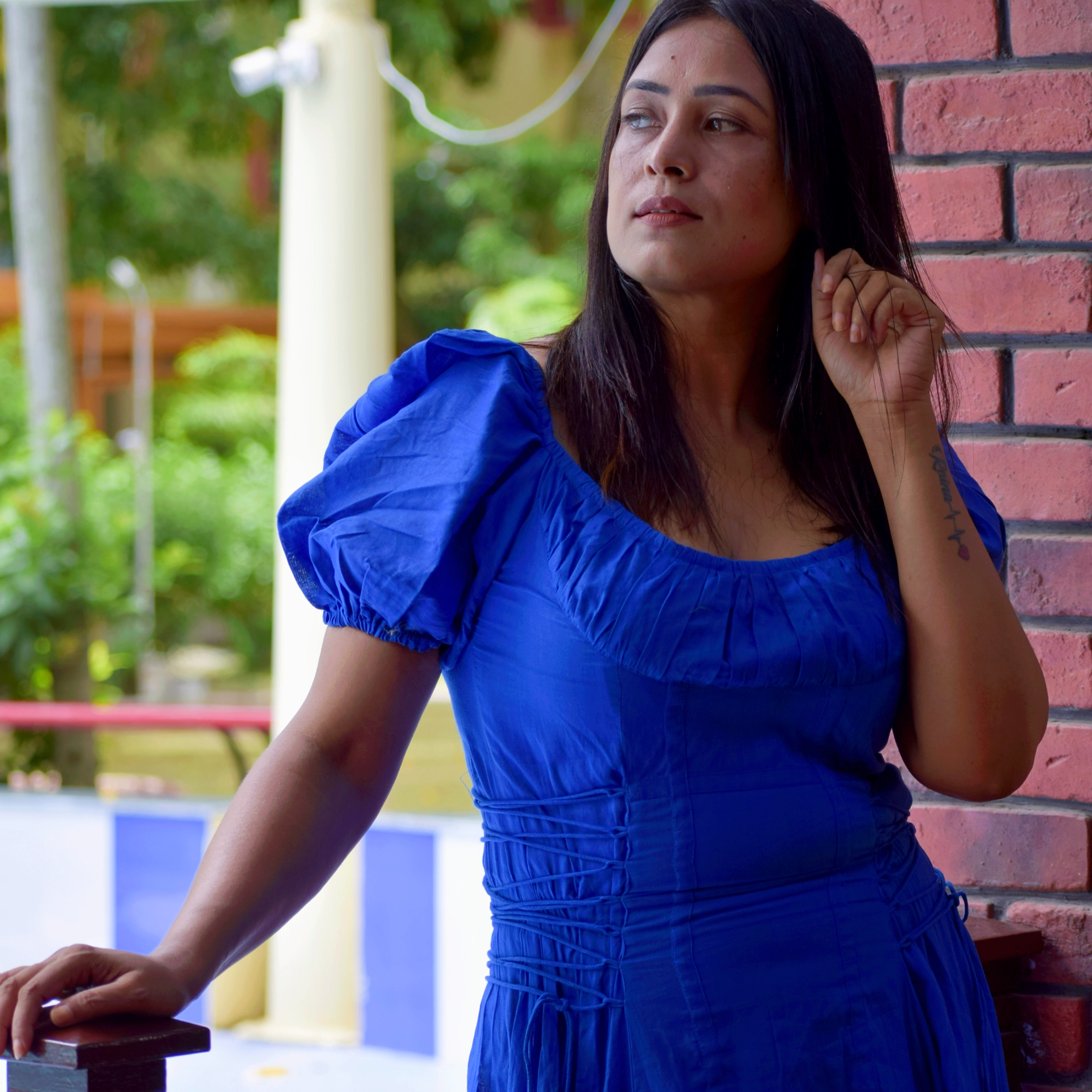 MONSOON'S DANCE ll ~ Layered Corset Shape Handmade Boat Neck handwoven Summer Dress / Party Wear