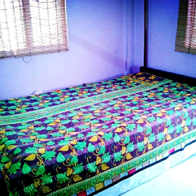 EARTH SONG - Reversible Double Sided Floral Pattern Hand Stitched Kantha Quilt-[4 Layers]