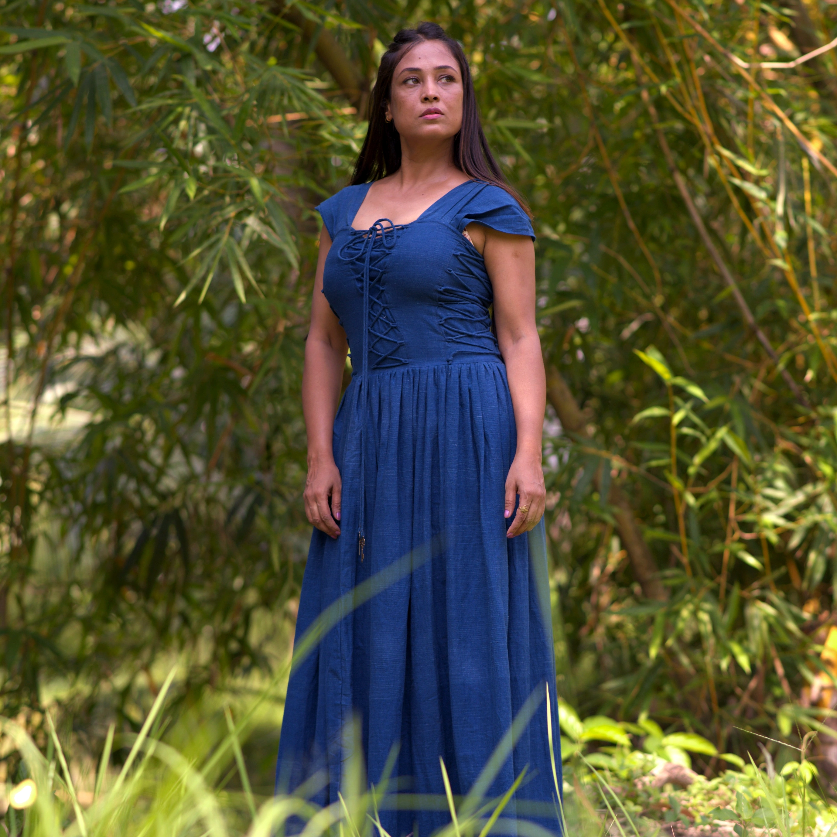 RAPUNZEL'S QUEST ~ Front & Side Lace Up Corset Style Vintage theme  Summer Dress / Party Wear.