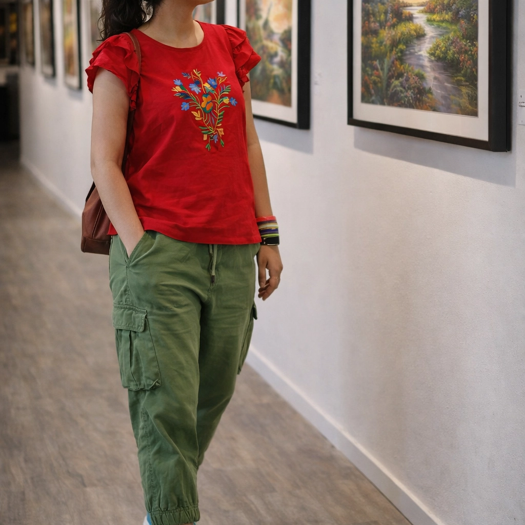 SUNNY BLISS - Peplum Hem Fitted pleated V Neck Sleeveless Top in Haze Red.