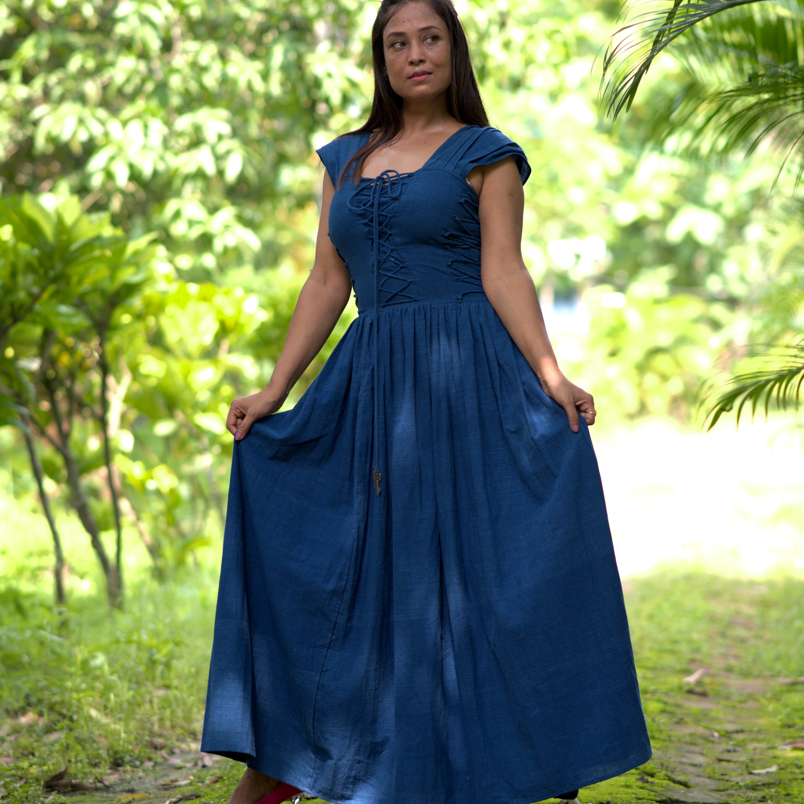 RAPUNZEL'S QUEST ~ Front & Side Lace Up Corset Style Vintage theme  Summer Dress / Party Wear.