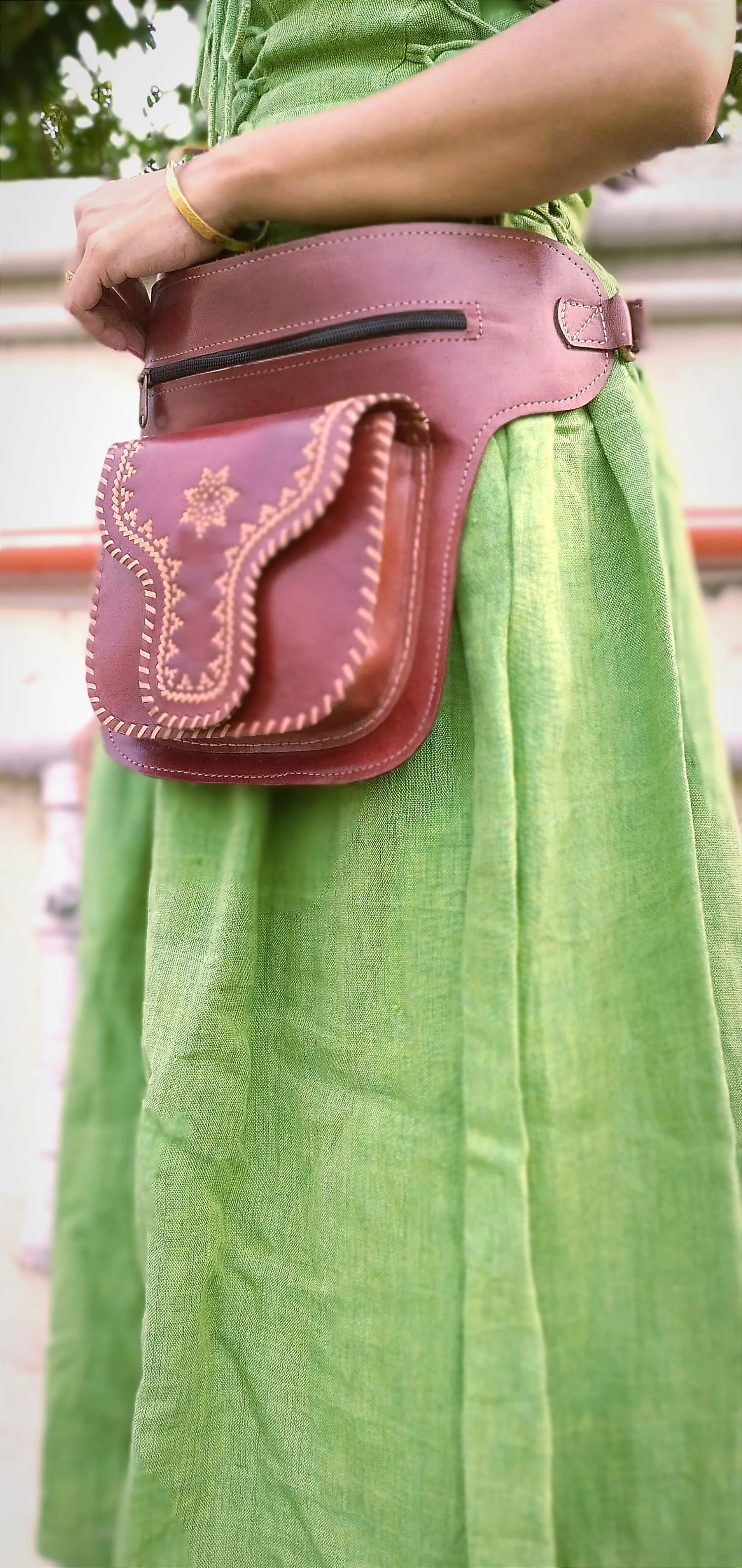 SAVILE -Handcrafted BOHEMIAN Style CRUELTY Free Leather Saddle Bag.