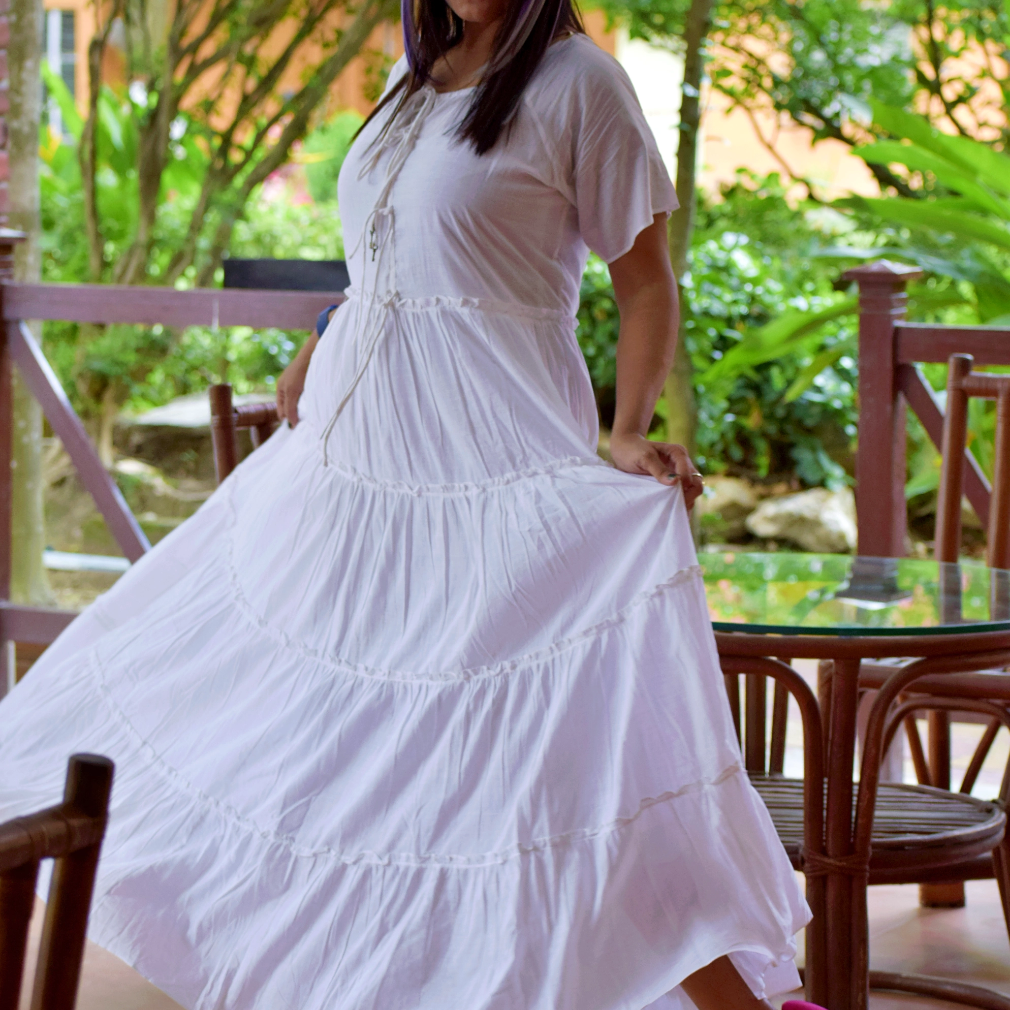 SUNDOWNERS COURSE -Tiered Long Boho Styled Elegant Designer Dress for Summer.