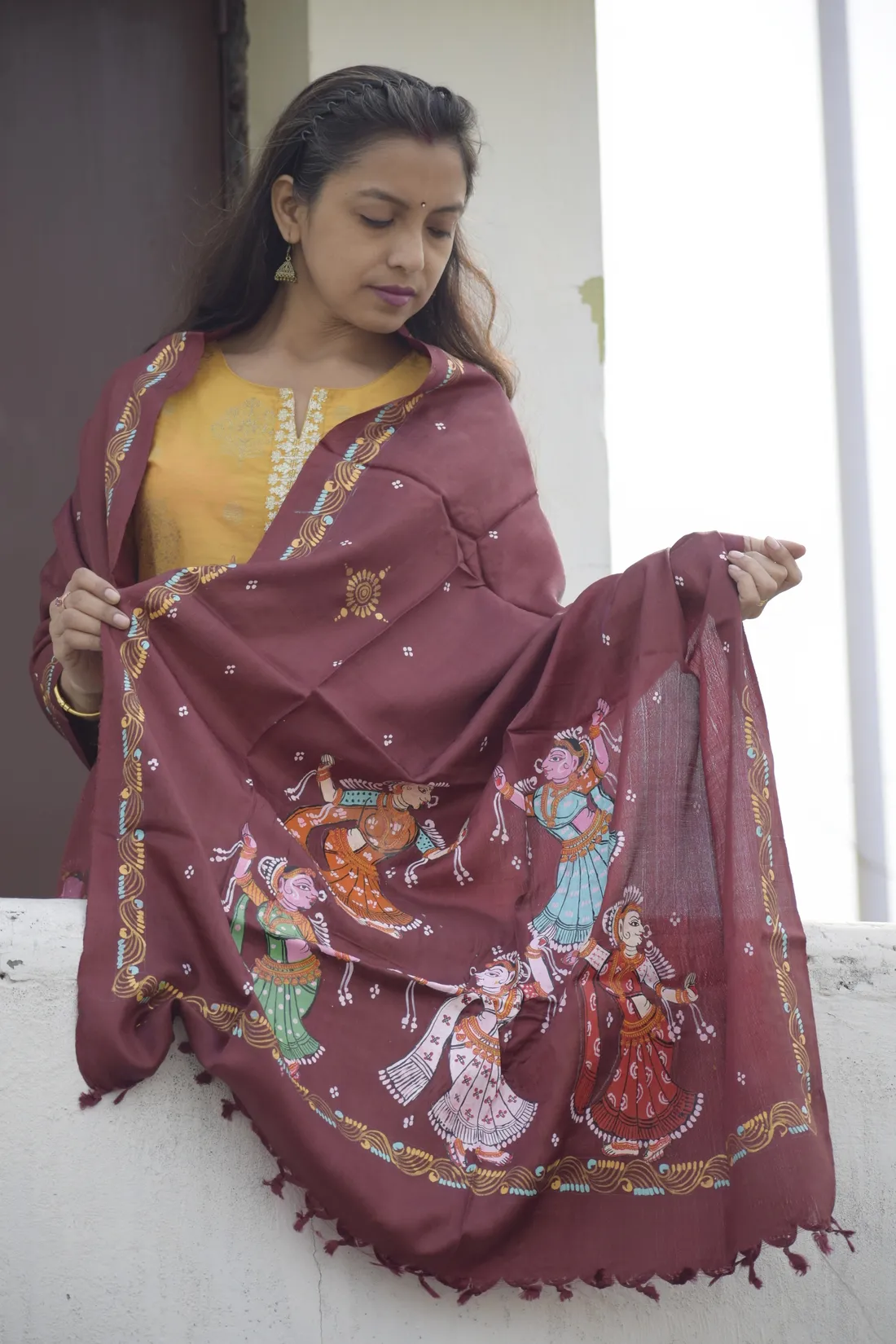 Raas Leela- Chrome Blue Premium Banana Silk Dupatta --Sustainably Fashionable.