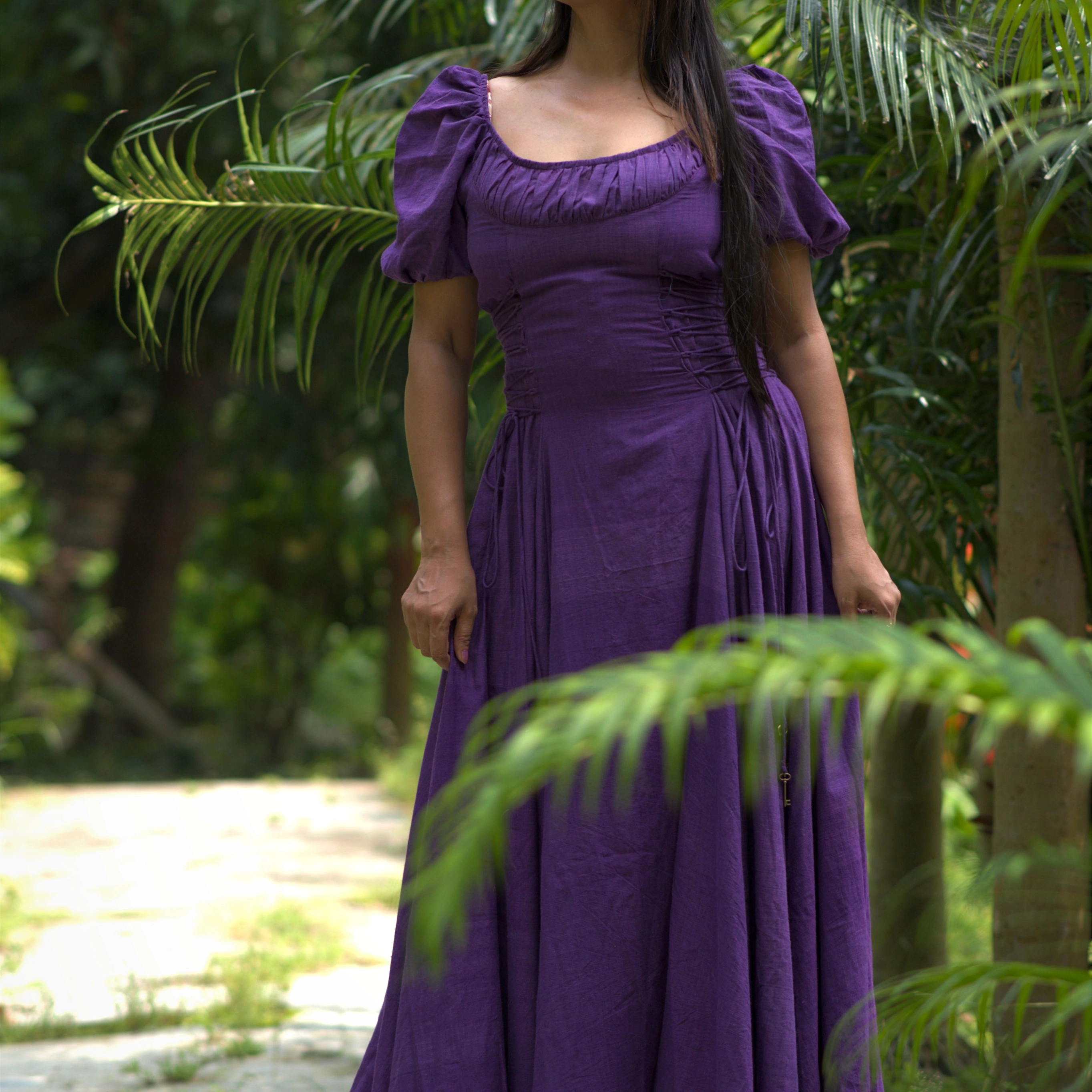 MONSOON'S DANCE~ Layered Corset Shape Handmade Boat Neck handwoven Summer Dress / Party Wear