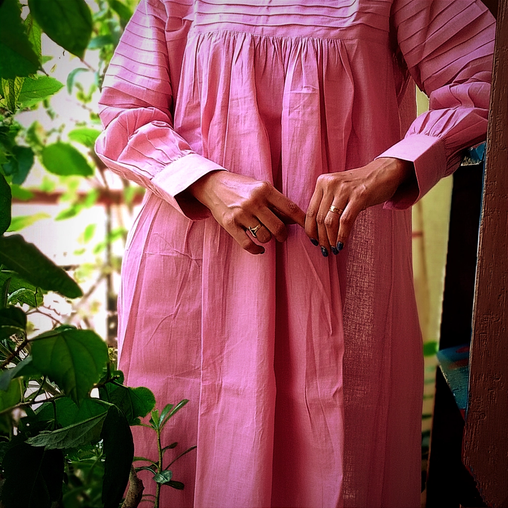 SONGS OF SILENCE lII- Handmade Pleated and Flared Summer Cotton Designer wear / Party Wear.