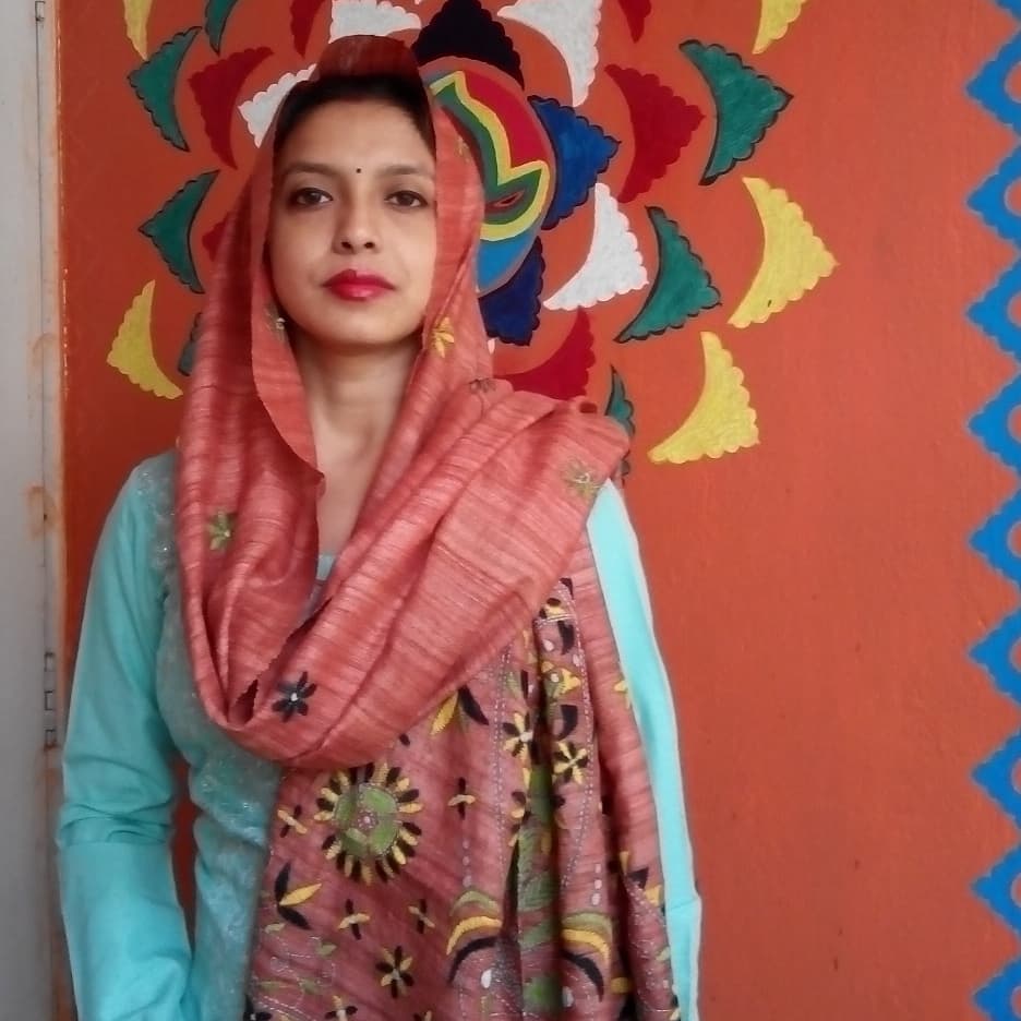 Uzbeck Peach - Bengal Nakshi Kantha Embroidered Tussar Gicha Silk Handloom Duppatta.
