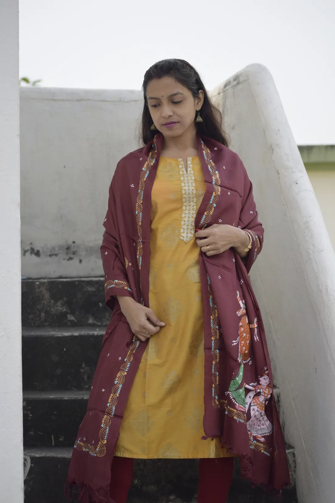 Raas Leela- Chrome Blue Premium Banana Silk Dupatta --Sustainably Fashionable.