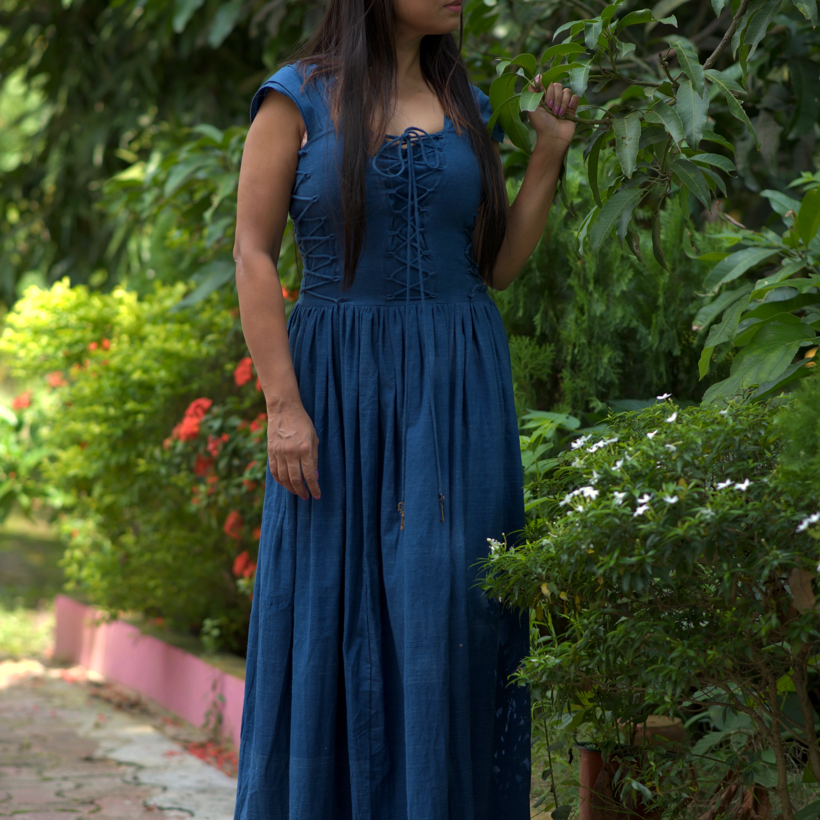 RAPUNZEL'S QUEST ~ Front & Side Lace Up Corset Style Vintage theme  Summer Dress / Party Wear.