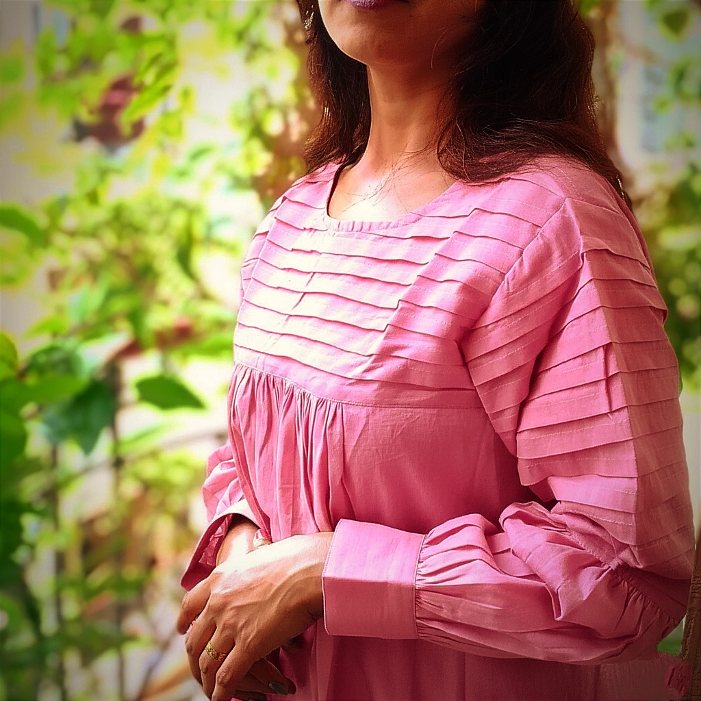 SONGS OF SILENCE lII- Handmade Pleated and Flared Summer Cotton Designer wear / Party Wear.